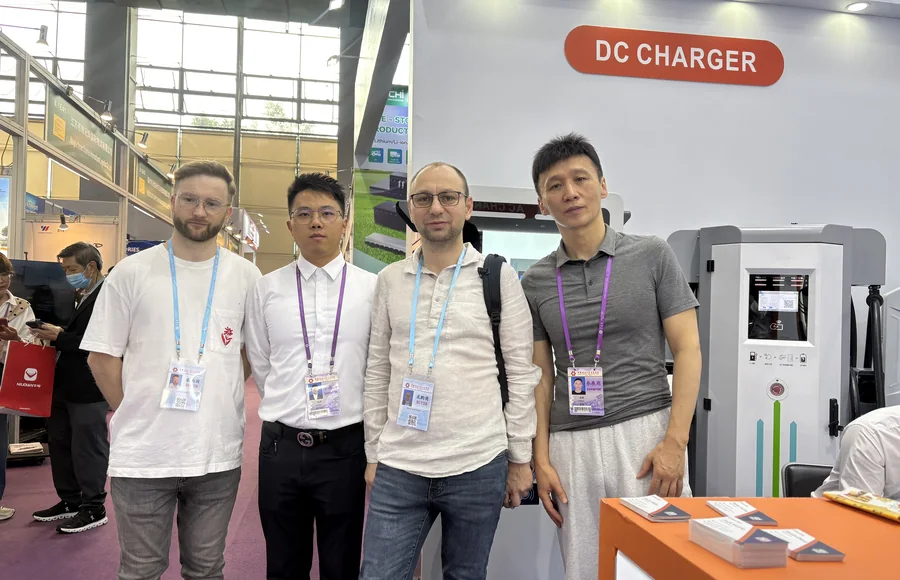 Natural Smart DC fast charger displayed at an EV charging exhibition