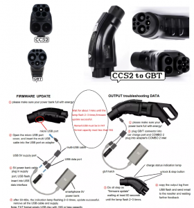 DC EV Charging Adapter CCS2 Plug to GBT Plug CE Certified for E-Car Charger