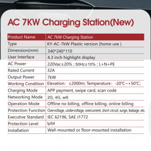 Manufacturer 240v 32a ev charger cable box electric vehicle charging station at home